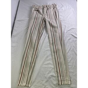 American Eagle Jegging Women's 0 Red Striped Stretch Denim‎ High Rise Jeans